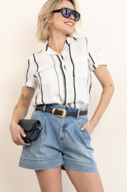 Mr Mood |  Striped linen blouse Mrs Lux | natural | Picture 2