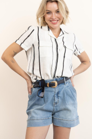 Mr Mood |  Striped linen blouse Mrs Lux | natural | Picture 7