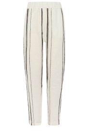 Mr Mood |  Striped linen pants Mrs Lux | natural | Picture 1