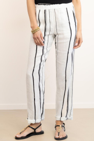 Mr Mood |  Striped linen pants Mrs Lux | natural | Picture 4