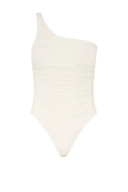 Mr Mood |  Smocked one-shoulder swimsuit Mrs Absolut | white | Picture 1