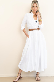 Mr Mood |  Linen maxi dress Mrs Rio | white | Picture 4