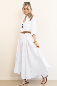 Mr Mood |  Linen maxi dress Mrs Rio | white | Picture 5