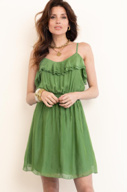 Aaiko |  Mini dress with ruffles Callisto | green | Picture 2