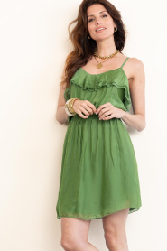Aaiko |  Mini dress with ruffles Callisto | green | Picture 6