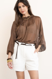Aaiko |  Top with elastic waistband Cristy | brown | Picture 5