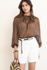 Aaiko |  Top with elastic waistband Cristy | brown | Picture 2
