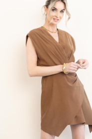 Aaiko |  Wrap mini-dress Leny | brown | Picture 4