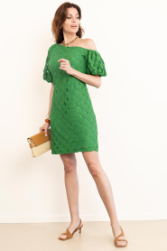 Aaiko |  Jacquard mini dress Doutzen | green | Picture 3