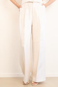 Aaiko |  Shiny wide leg trousers Hailey | natural | Picture 4