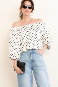 Aaiko |  Off-shoulder top with polkadots Maddy | natural | Picture 4