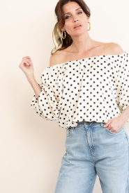 Aaiko |  Off-shoulder top with polkadots Maddy | natural | Picture 7