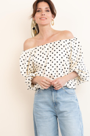 Aaiko |  Off-shoulder top with polkadots Maddy | natural | Picture 8