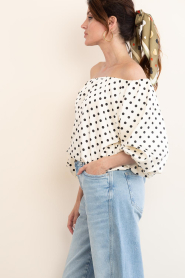 Aaiko |  Off-shoulder top with polkadots Maddy | natural | Picture 9