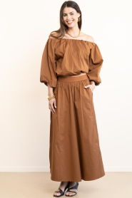 Aaiko |  Midi skirt Rixt | brown | Picture 4