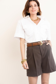 Copenhagen Muse |  Shorts with pleat details Tailor | brown | Picture 4