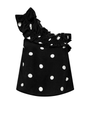 Copenhagen Muse |  One shoulder top with dots | black | Picture 1