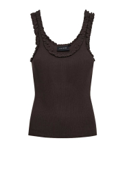Copenhagen Muse |  Stretch top with lace details Siv | brown