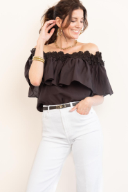 Copenhagen Muse |  Stretch top with lace details Molly | brown | Picture 2