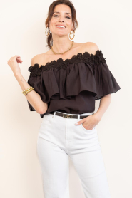 Copenhagen Muse |  Stretch top with lace details Molly | brown | Picture 4