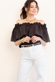 Copenhagen Muse |  Stretch top with lace details Molly | brown | Picture 5