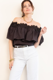 Copenhagen Muse |  Stretch top with lace details Molly | brown | Picture 6
