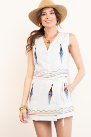 Aether Concept |  Embroidered linen skort | white | Picture 4