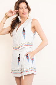 Aether Concept |  Embroidered linen skort | white | Picture 5