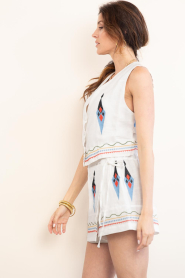 Aether Concept |  Embroidered linen skort | white | Picture 7