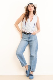 Aether Concept |  Embroidered linen waistcoat Eleni | white | Picture 4