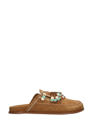 Toral |  Suede sandals with fringes Inka | camel | Picture 1