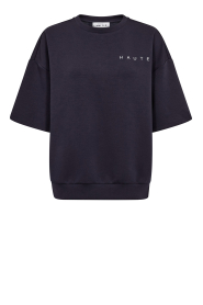 Haute L'Amitié |  Oversized sweater met logo Maxi | dark blue | Picture 1