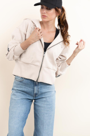 Haute L'Amitié |  Cardigan with logo Maxi | beige | Picture 5