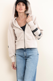 Haute L'Amitié |  Cardigan with logo Maxi | beige | Picture 8