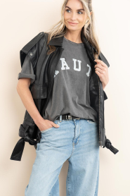Haute L'Amitié :  Leather oversized jacket Luba | black - img8