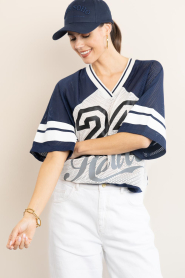 Haute L'Amitié :  Mesh baseball top Drift | dark blue - img2