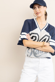 Haute L'Amitié :  Mesh baseball top Drift | dark blue - img4