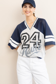 Haute L'Amitié :  Mesh baseball top Drift | dark blue - img5