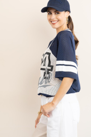 Haute L'Amitié :  Mesh baseball top Drift | dark blue - img7