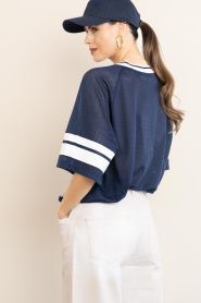 Haute L'Amitié :  Mesh baseball top Drift | dark blue - img9