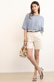 Co'Couture |  Linen mix short Leena | beige | Picture 3
