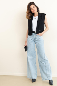Co'Couture |  Wide leg non stretch jeans Arona | blue | Picture 4