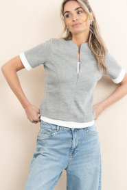 Co'Couture |  Double layer top Lance | grey | Picture 4