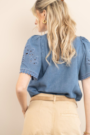 Co'Couture :  Lyocell top with embroidery Tilly | blue - img8