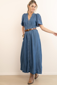 Co'Couture :  Lyocell maxi dress with embroidery Tilly | blue - img2