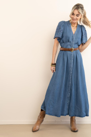 Co'Couture :  Lyocell maxi dress with embroidery Tilly | blue - img5