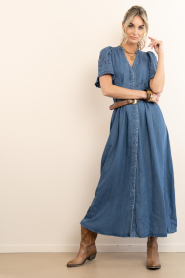 Co'Couture :  Lyocell maxi dress with embroidery Tilly | blue - img6