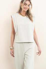 Co'Couture |  Top with folds Mava | beige | Picture 4