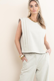 Co'Couture |  Top with folds Mava | beige | Picture 6