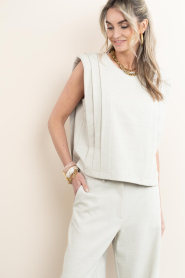 Co'Couture |  Top with folds Mava | beige | Picture 7